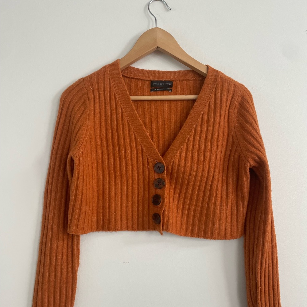 Urban Outfitters Burnt Orange Button Up Sweater